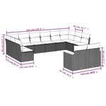 vidaXL Salon de jardin avec coussins 12 Pièces beige résine tressée