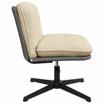 vidaXL Chaise pivotante de bureau Crème Tissu