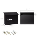 Boîte aux lettres en aluminium pour porte  mur  V4064  fente 33 x 4 cm  Noir