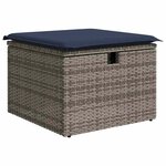vidaXL Salon de jardin 8 Pièces avec coussins gris résine tressée