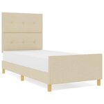 vidaXL Lit Créme 100x200 cm en Tissu