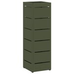 vidaXL Porte-parapluies Vert olive Métal Moyen Porte-parapluies
