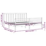 vidaXL Cadre de lit avec tête de lit 200x200 cm bois massif