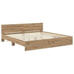 vidaXL Cadre de lit Chêne artisanal 200 x 200 cm Bois d'ingénierie