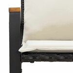 vidaXL banc avec coussin Noir et blanc crème 115 x 65 x 72 cm Rotin