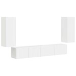 vidaXL Ensemble meuble TV 4 Pièces Blanc Bois d'ingénierie