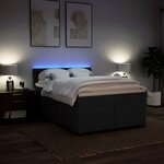 vidaXL Sommier à lattes de lit avec matelas Noir 140x190 cm Tissu