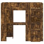 vidaXL Cadre de lit superposé avec bureau Chêne fumé 75 x 190 cm