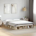vidaXL Cadre de lit sans matelas chêne sonoma 160x200 cm