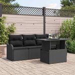 vidaXL Ensemble de canapé de jardin Manuel 5 Pièces Noir 100 x 55 x 73 cm