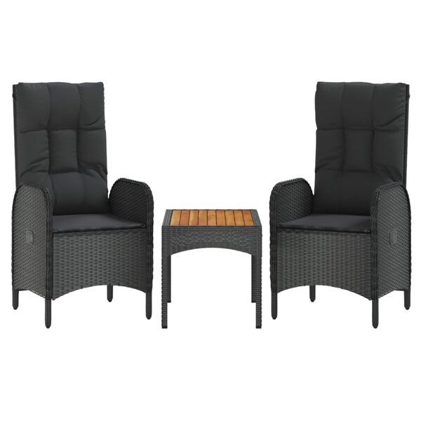 Salon de jardin meuble d'extérieur ensemble de mobilier 3 pièces avec coussins noir résine tressée 02_0015985