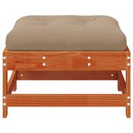 vidaXL Repose-pieds de jardin avec coussin Bois de pin massif