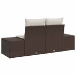 vidaXL Sofa de jardin 2 places avec rangement et coussins marron en poly rattan.