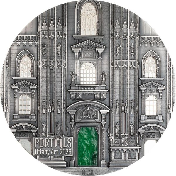 Pièce de monnaie en Argent 100 Dollars g 1000 (1 Kg) Millésime 2026 Tiffany Art MILAN AND PRAGUE (PRÉCOMMANDE)