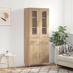 vidaXL Buffet haut Chêne sonoma 69 5x34x180 cm Bois d'ingénierie