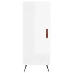 vidaXL Buffet haut Blanc brillant 34 5x34x180 cm Bois d'ingénierie