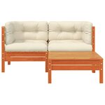 vidaXL Canapé de jardin avec coussins et repose-pied 2 places