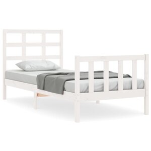 vidaXL Cadre de lit sans matelas blanc bois de pin massif