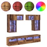 vidaXL Meubles TV muraux 6 Pièces Chêne noir 100 x 30 x 40 cm