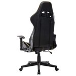 vidaXL Chaise de jeu avec repose-pied Noir et doré Cuir artificiel