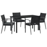 vidaXL Ensemble de salle à manger jardin 5 pièces avec coussins en poly rattan noir