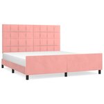 vidaXL Cadre de lit sans matelas rose 160x200 cm velours