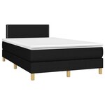 vidaXL Sommier à lattes de lit matelas et LED noir 120x190 cm tissu
