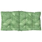 vidaXL Coussins de chaise à dossier bas lot de 2 modèle de feuille