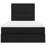 VidaXL Cadre de lit ottoman avec matelas noir 120x200 cm similicuir