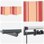 vidaXL Auvent rétractable manuel avec LED Jaune et Orange 450x300 cm