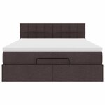 vidaXL Lit ottoman avec matelas et LED marron foncé 140x190 cm tissu