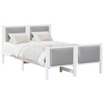 vidaXL Cadre de lit avec tête de lit Gris clair 120 x 190 cm tissu