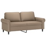 vidaXL Ensemble de canapés 2 Pièces avec coussins cappuccino similicuir