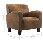 vidaXL Canapé-chaise Marron 70x69x72 cm Similicuir