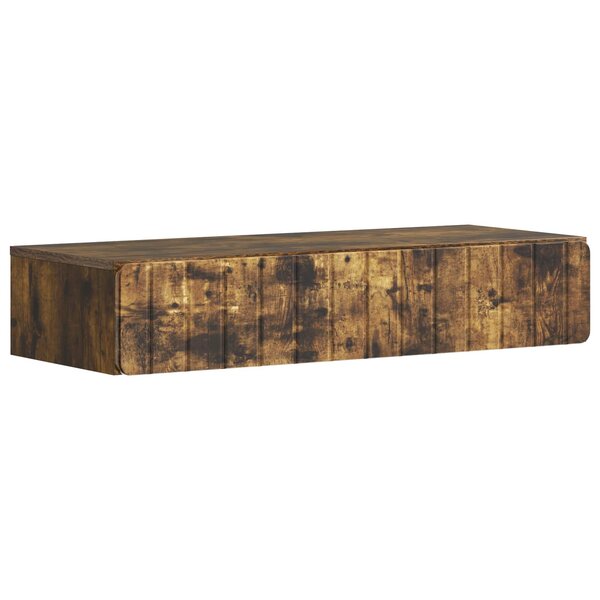 vidaXL Table d'appoint murale Chêne fumé 87 5 x 34 5 x 17 cm