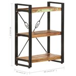 vidaXL Bibliothèque à 3 niveaux 60x30x80cm Bois de récupération massif