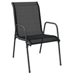 vidaXL Ensemble de salle à manger de jardin 9 pièces Noir Textilène et Acier