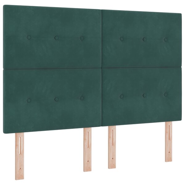 vidaXL Tête de lit LED avec bandes LED Vert 160 cm Velours