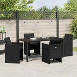 vidaXL Ensemble de salle à manger pour jardin 5 Pièces Noir Poly rotin