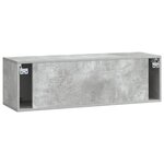 vidaXL Meuble TV mural Gris béton 98 x 31 x 30 cm Bois d'ingénierie