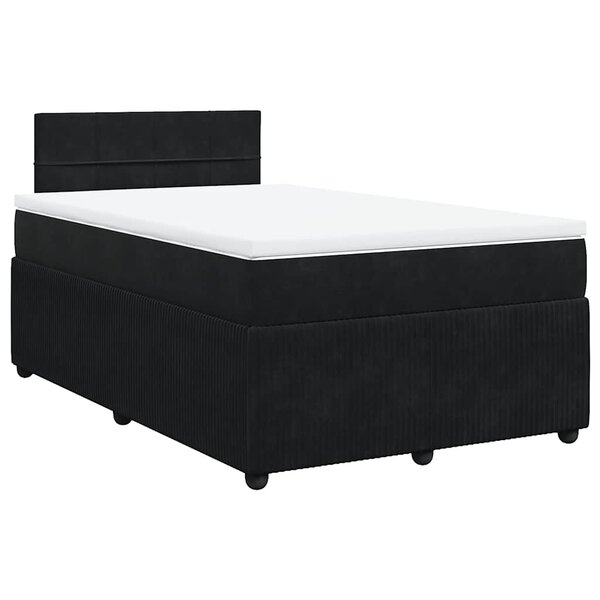 vidaXL Sommier à lattes de lit avec matelas Noir 120x200 cm Velours
