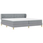 Lit Box Spring vidaXL avec Matelas Gris clair 200x200 cm en Tissu