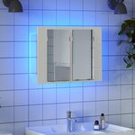 vidaXL Armoire salle de bain à miroir LED Blanc 60x12x45 cm Acrylique