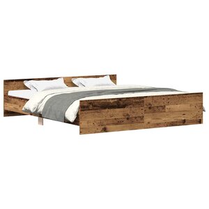vidaXL Cadre de lit sans matelas vieux bois 160x200 cm bois ingénierie