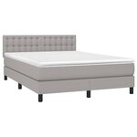 vidaXL Sommier à lattes de lit et matelas et LED Gris clair 140x190 cm