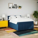 vidaXL Sommier à lattes de lit avec matelas Bleu 140x200 cm Tissu