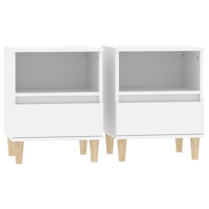 vidaXL Tables de chevet 2 Pièces Blanc 40x35x50 cm