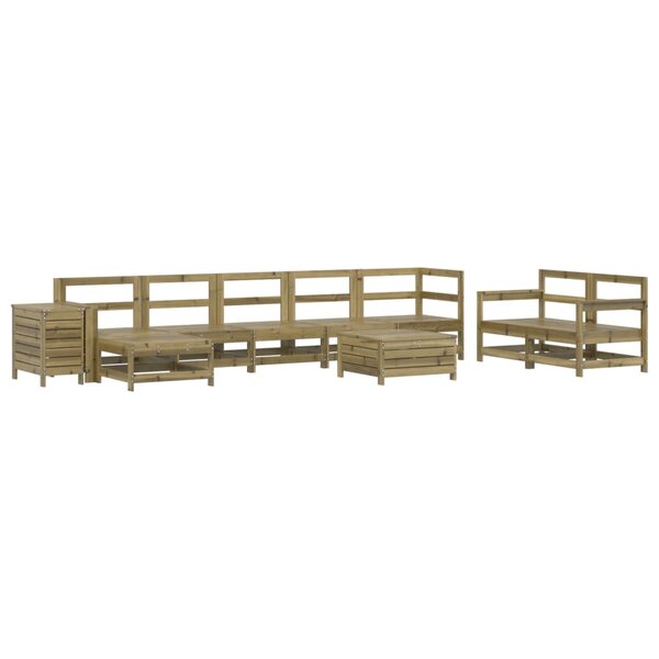 vidaXL Salon de jardin 10 Pièces bois de pin imprégné