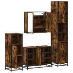 vidaXL Ensemble meubles salle de bain 4 Pièces chêne fumé bois ingénierie