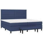 vidaXL Sommier à lattes de lit avec matelas Bleu 200x200 cm Tissu